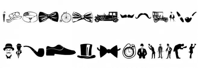 Gentleman Icons Schriftart Groß