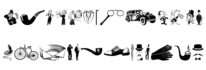 Gentleman Icons Font LOWERCASE