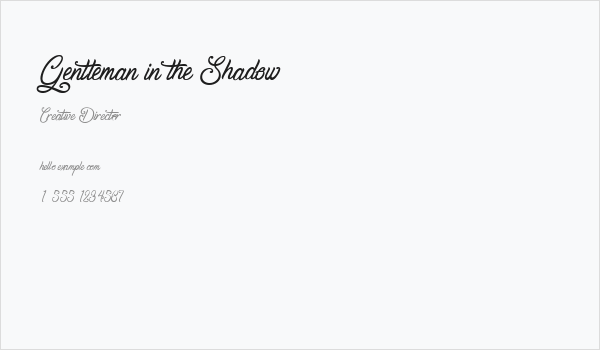 Gentleman in the Shadow Business Card