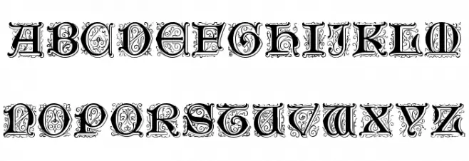 Genzsch Initials फ़ॉन्ट अपरकेस