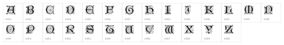 Genzsch Initials Character Map