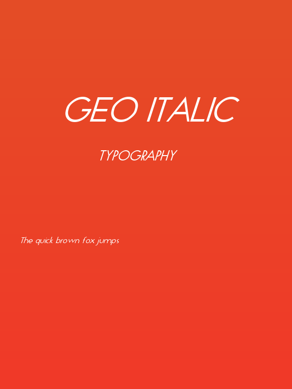 Geo Italic Poster