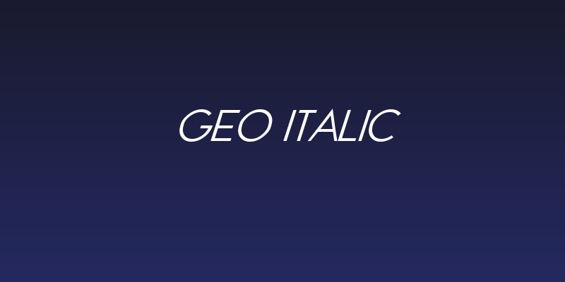 Geo Italic Social Header