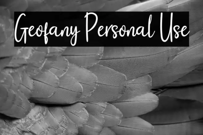 Geofany Personal Use Font examples