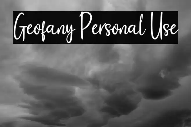 Geofany Personal Use Font examples