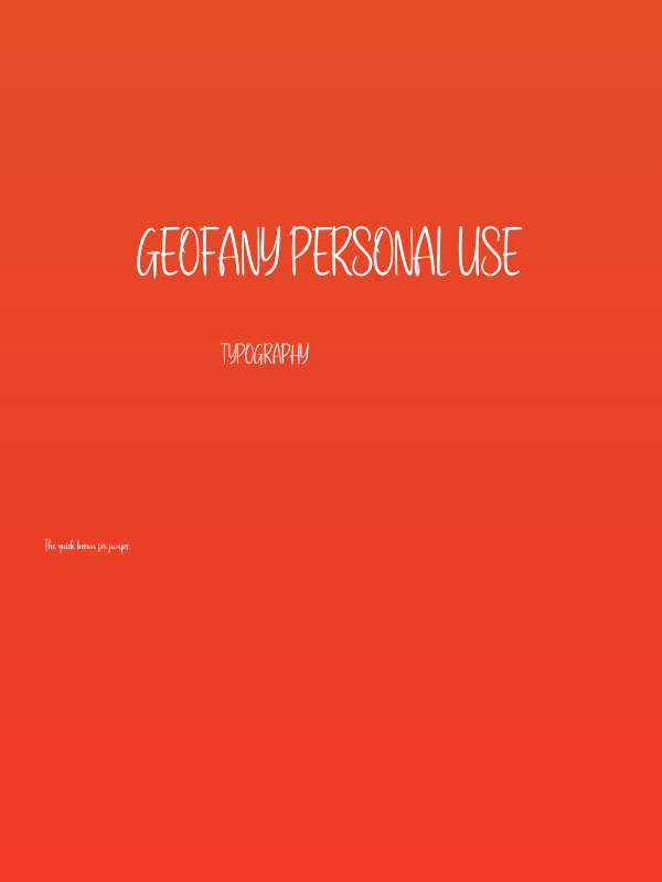 Geofany Personal Use Poster