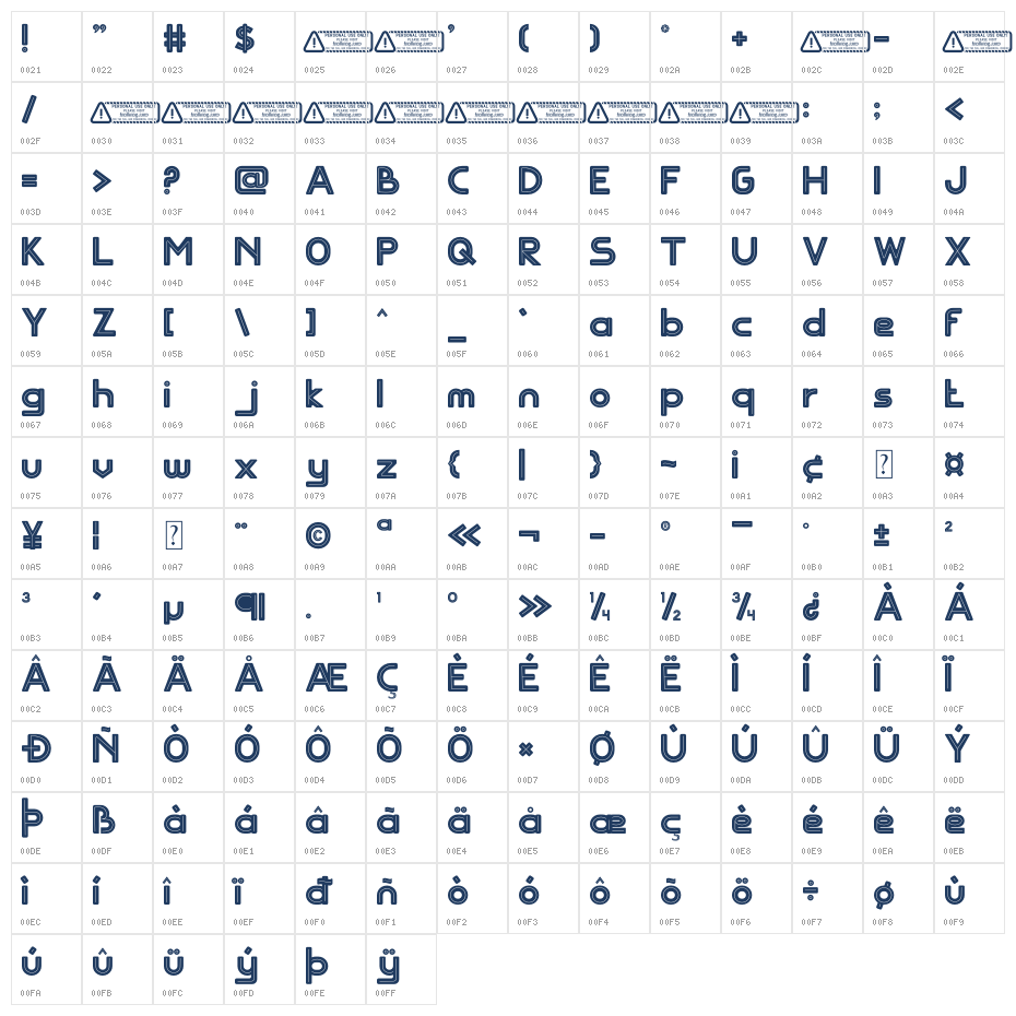 Geolight PERSONAL USE ONLY! Character Map