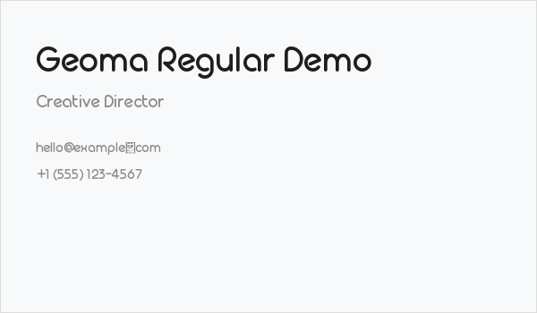 Geoma Regular Demo Business Card