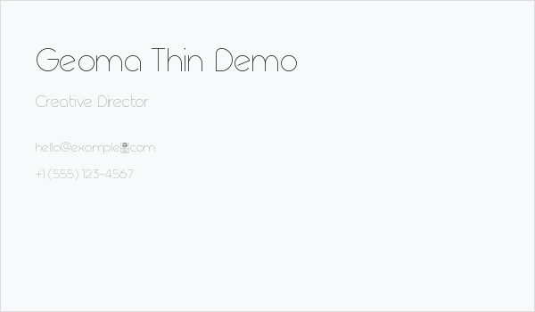 Geoma Thin Demo Business Card