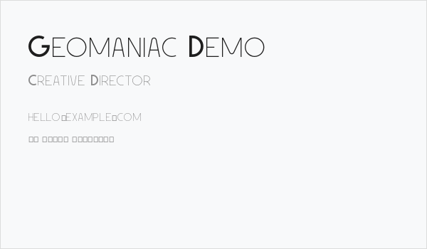 Geomaniac Demo Business Card