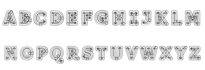 Geometri Outline Font LOWERCASE