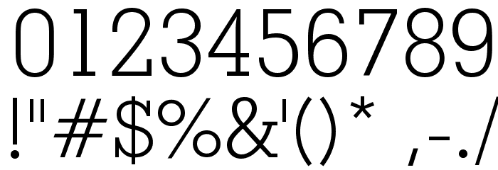Geometric Slabserif 703 Light BT Font OTHER CHARS