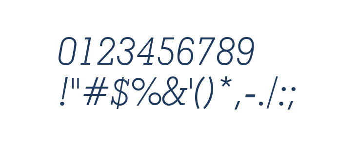 Geometric Slabserif 703 Light Italic BT Other Characters