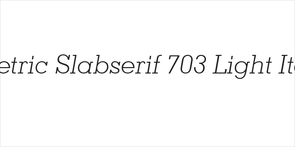Geometric Slabserif 703 Light Italic BT Logo