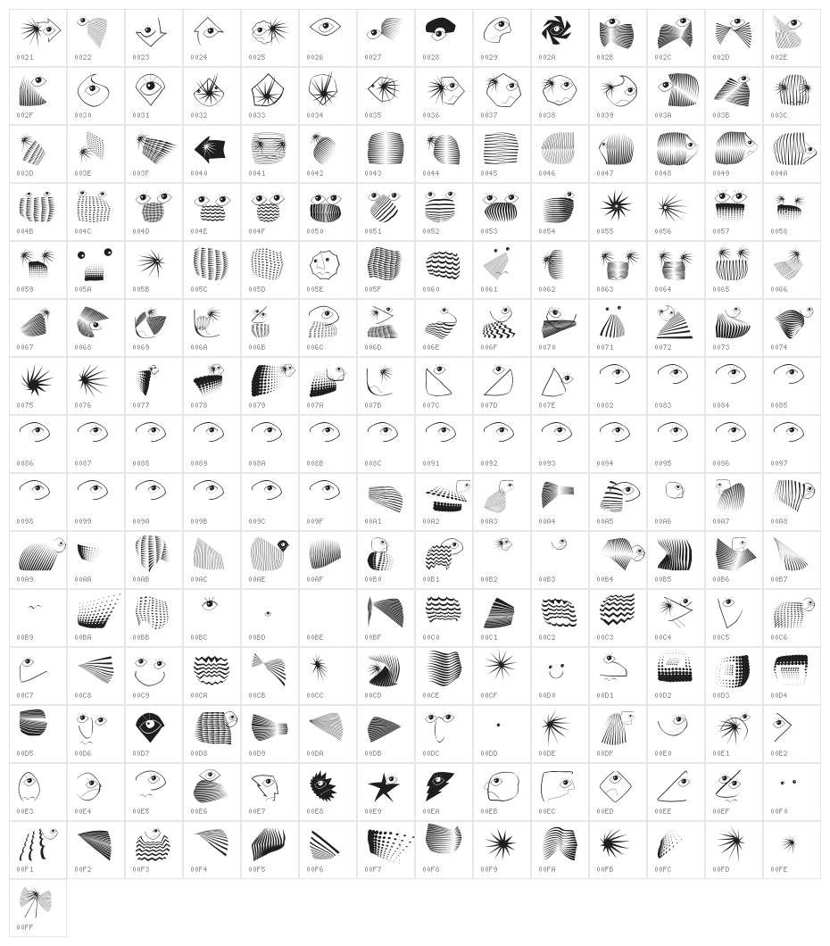 GeometricFeelings Character Map
