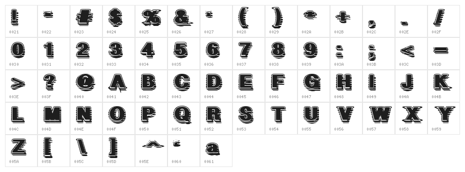 GeometricFog Character Map