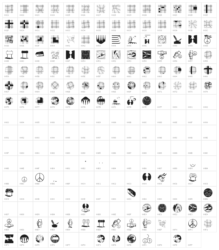 GeometricWanderlust Character Map