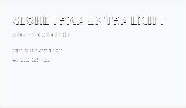 Geometrica Extra Light Business Card