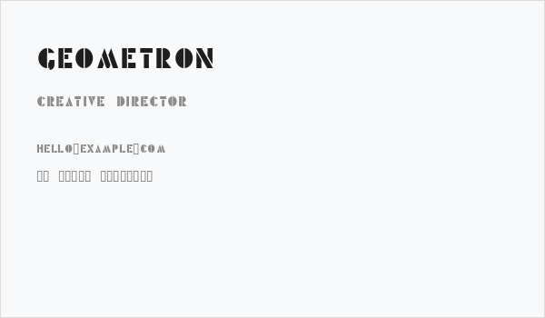 Geometron Business Card
