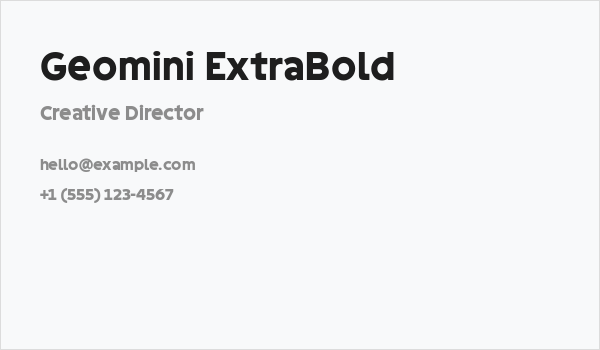 Geomini ExtraBold Business Card