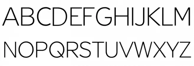 Geomini ExtraLight फ़ॉन्ट अपरकेस