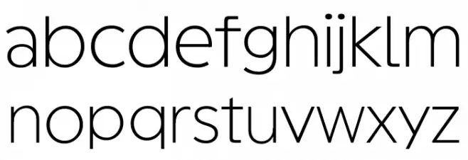 Geomini ExtraLight फ़ॉन्ट लोअरकेस