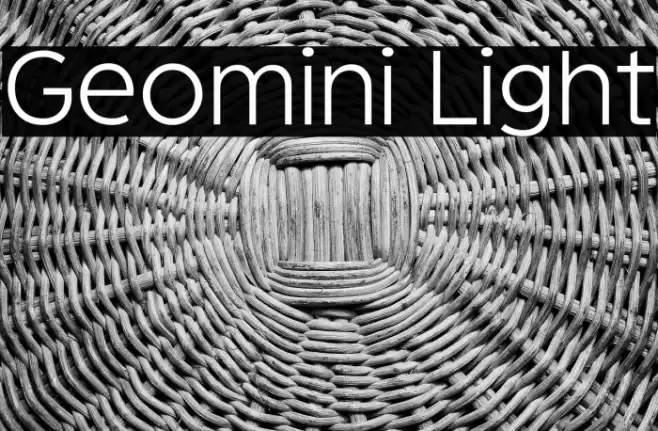 Geomini Light फ़ॉन्ट examples