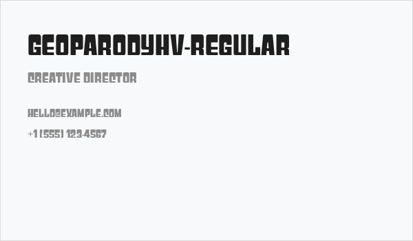 GeoparodyHv-Regular Business Card