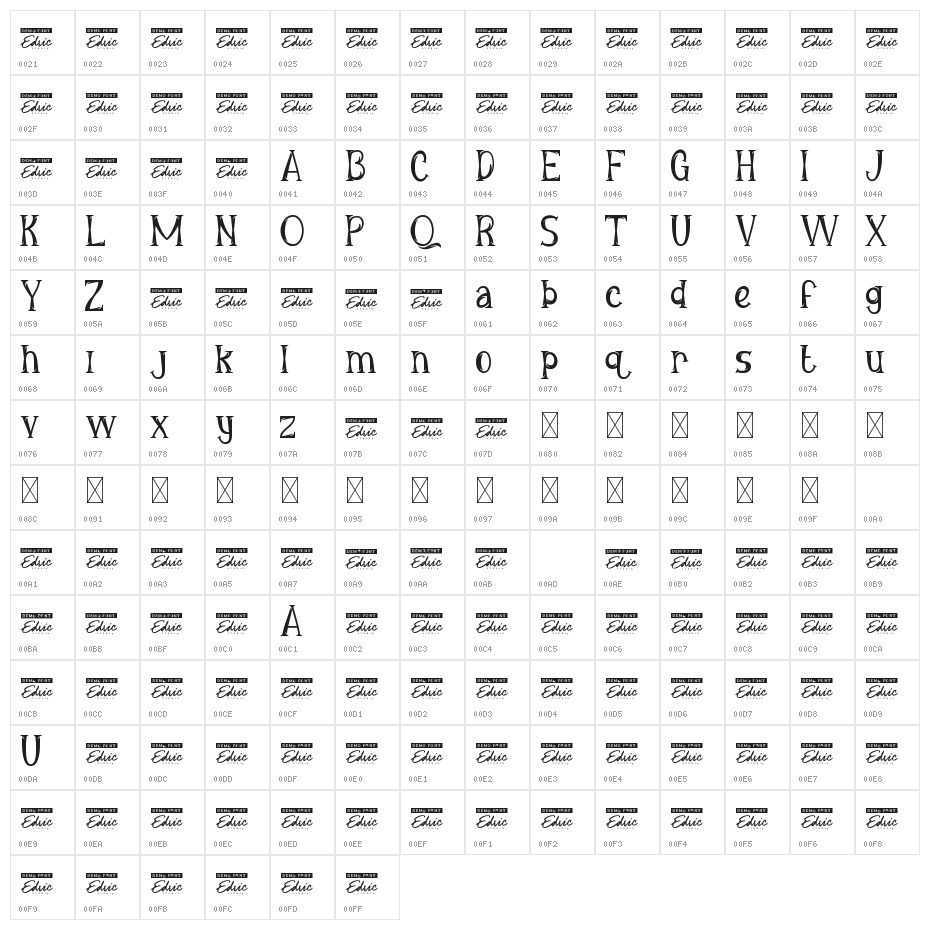 George Asher Demo Character Map