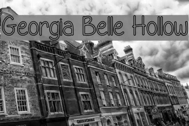Georgia Belle Hollow Font examples
