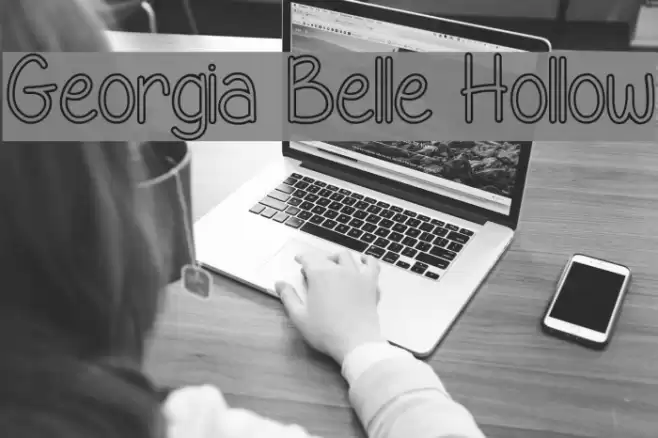 Georgia Belle Hollow Font examples