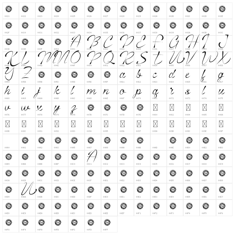 Georgia Joy Demo Character Map