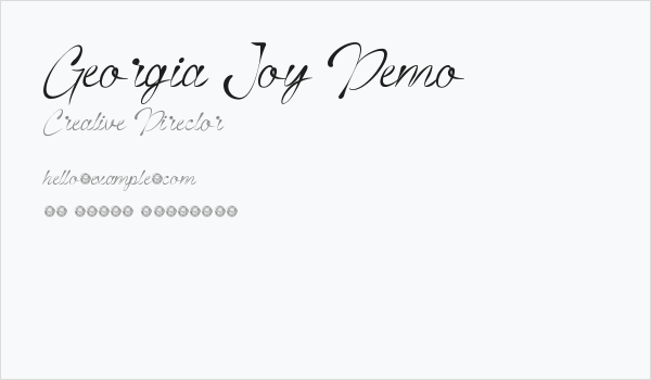 Georgia Joy Demo Business Card