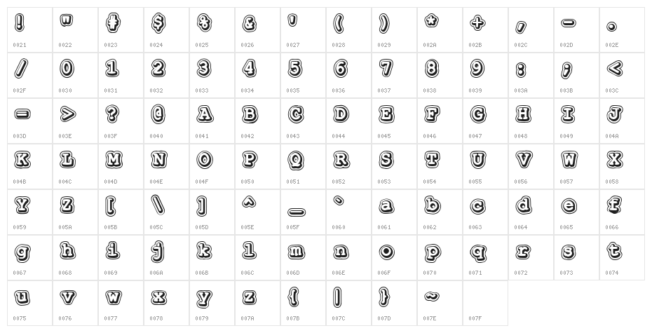 Georgies_Typewriter Character Map