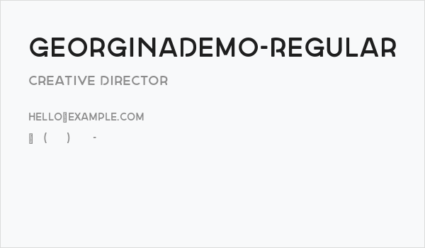 GeorginaDemo-Regular Business Card