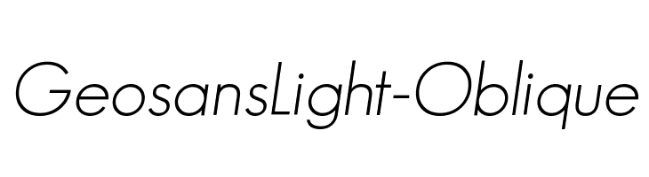 GeosansLight-Oblique Font
