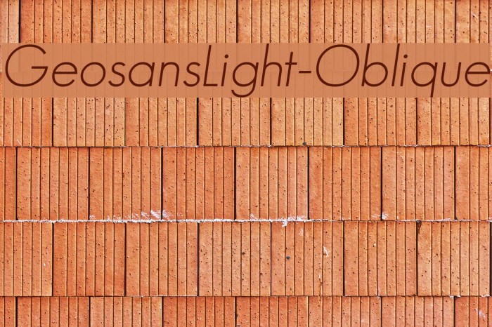 GeosansLight-Oblique Font examples