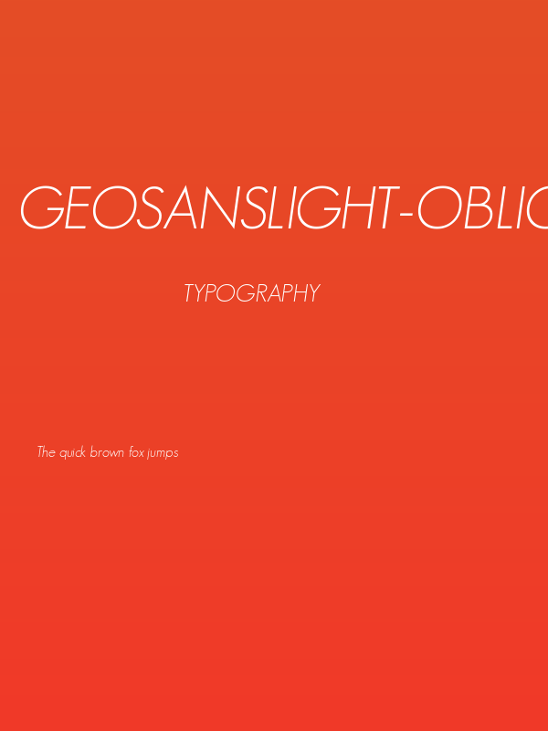 GeosansLight-Oblique Poster