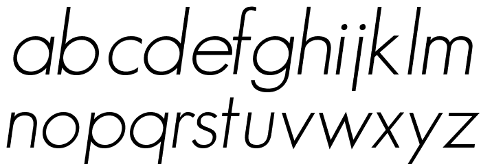 GeosansLight-Oblique Font LOWERCASE