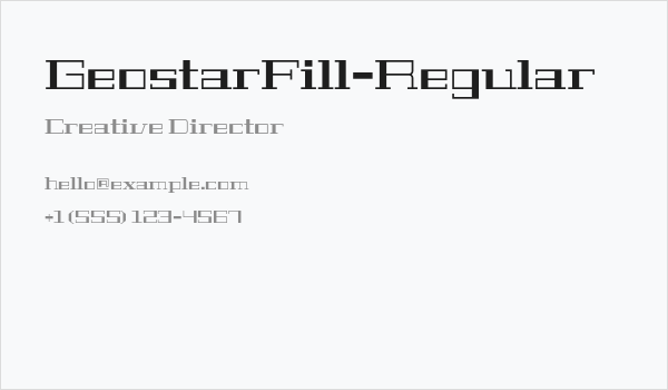 GeostarFill-Regular Business Card