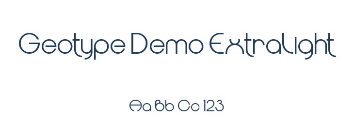 Geotype Demo ExtraLight Font Preview