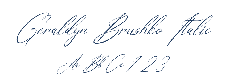 Geraldyn Brushko Italic Font Preview