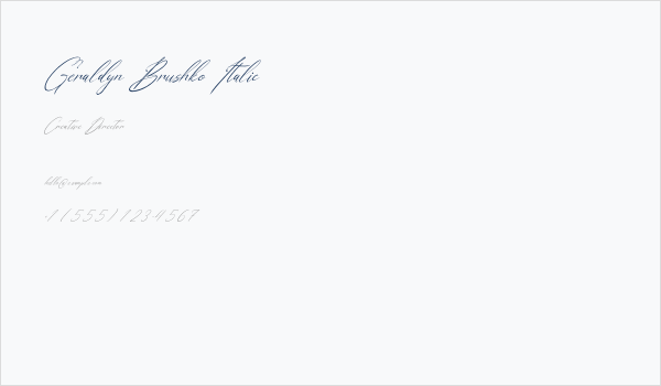 Geraldyn Brushko Italic Business Card