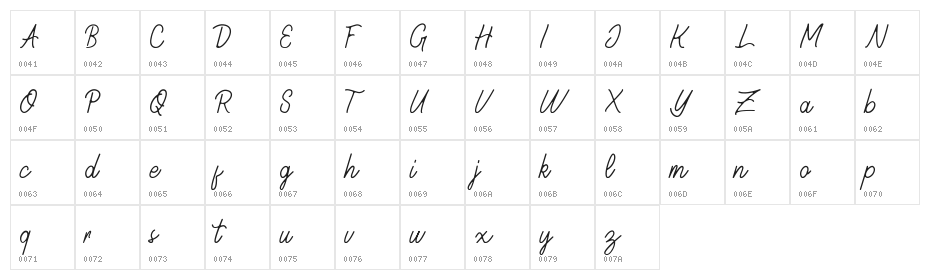 Geralia - DEMO Regular Character Map