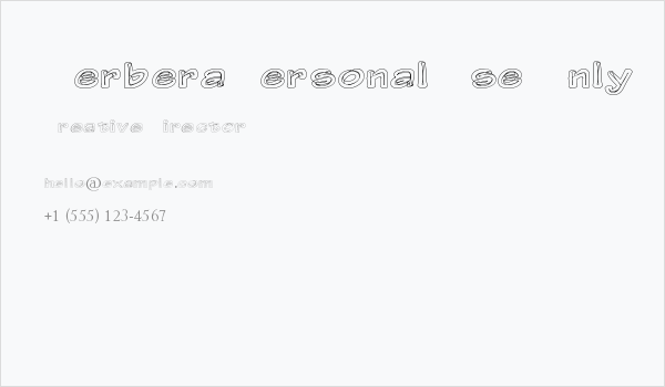 Gerbera Personal Use Only Business Card