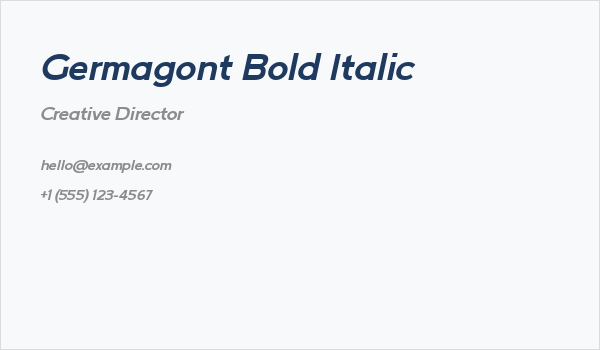 Germagont Bold Italic Business Card