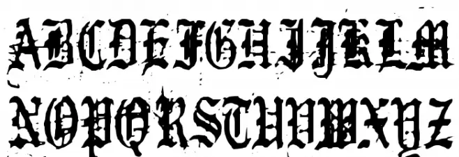 German Underground Шрифта ВЕРХНИЙ