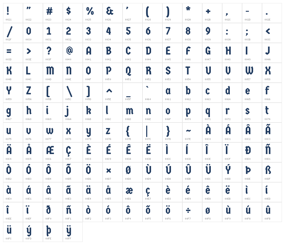 GermaniaOne Regular Character Map