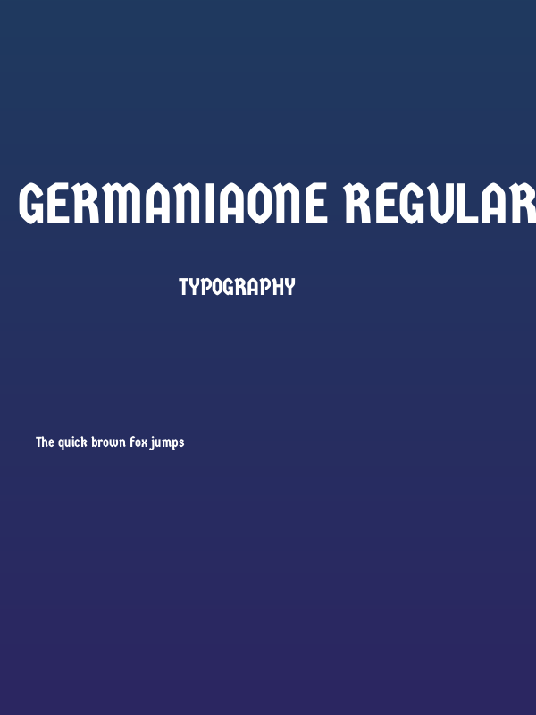 GermaniaOne Regular Poster