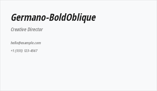Germano-BoldOblique Business Card